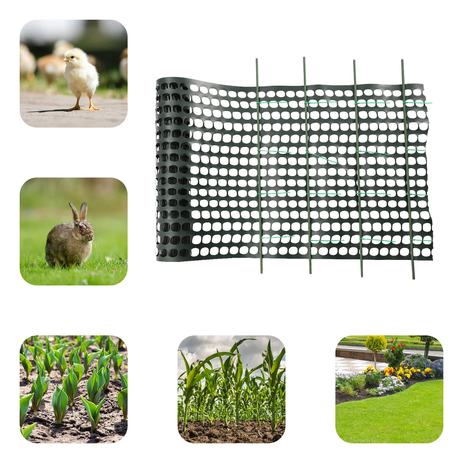 Outdoor Green Mesh Plastic Garden Fencing Roll Grid Nylon Ties Multi-purpose Fence Garden Netting 2'*50' Safety Construction