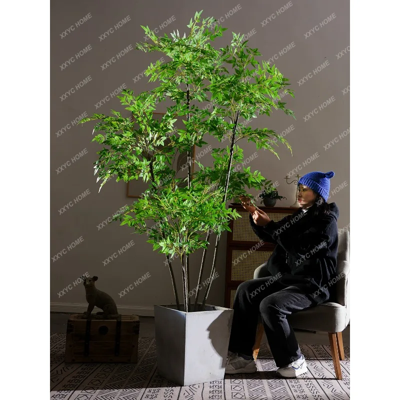 Common Nandina Emulational Greenery Bonsai Bionic Fake Trees Plant Indoor Living Room Landscaping Floor Ornaments