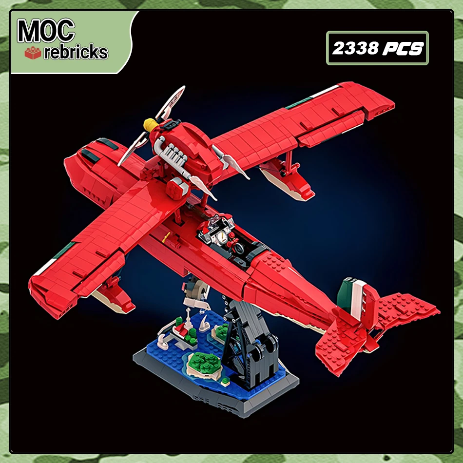 Battle Series S.21 Folgore + Stand Building Blocks Animated Movies Water Plane DIY Model Bricks Classic Toy Kids Puzzle Gift ﻿