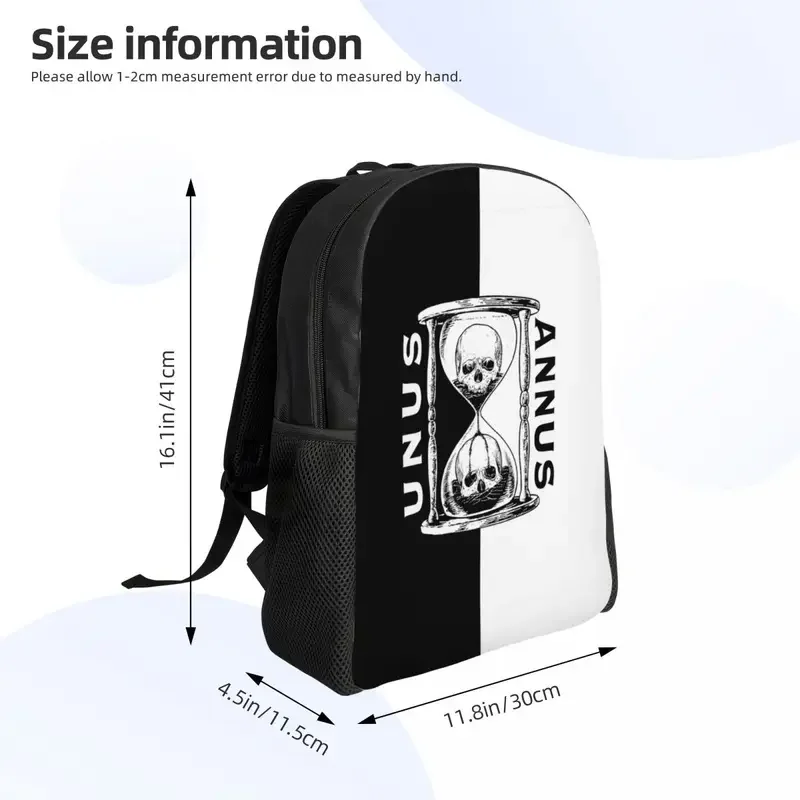 Unus Annus-mochilas resistentes al agua para hombre y mujer, resistente al agua morral escolar, bolso con estampado de Mark Memento Mori