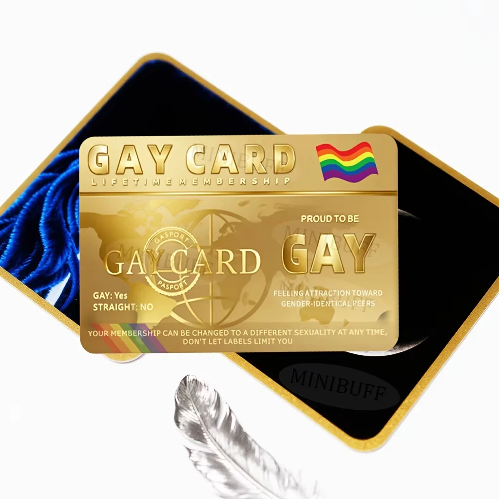 Gay Lifetime-Mitgliedskarte, PVC-Karte, ohne Aufkleber, doppelseitiges Traum-Thema mit Regenbogenstreifenmuster, mit glänzender Oberfläche – Detail 4