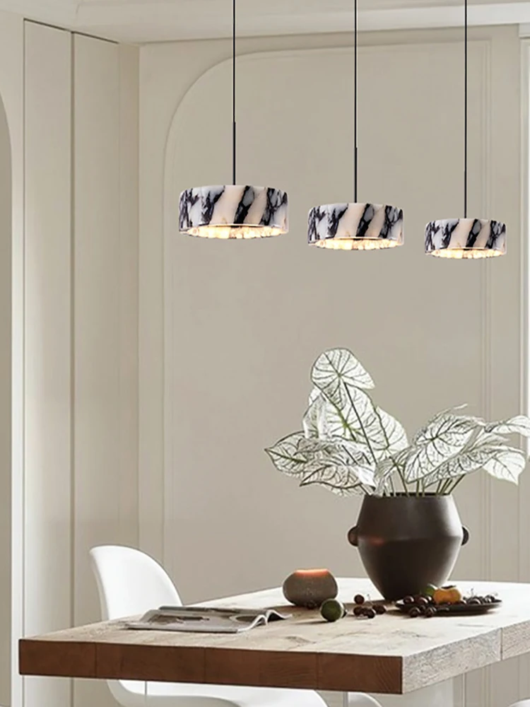 

Natural Bvlgari Stone Unique Texture High-end Modern LED Pendant Lights Home Decor Luxury Chandelier Kitchen Island Staircase