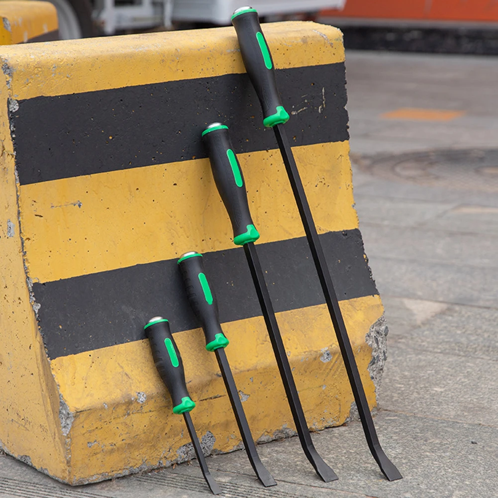 

Crowbar Tire Removal Tool Made From Chrome Vanadium Steel With Rubber Grip And Protective Sleeve For Safe Handling And Storage