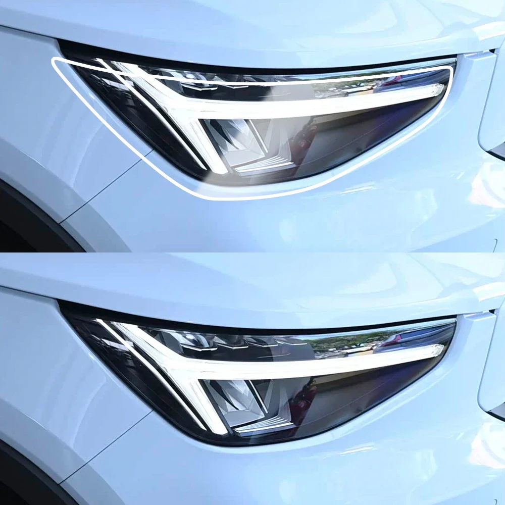 For Volvo C40 EC40 2021-2026 Premium High-Gloss Smoke Black TPU Headlight Protection Film Pre-Cut PPF Anti-Scratch Vinyl Kit view 3