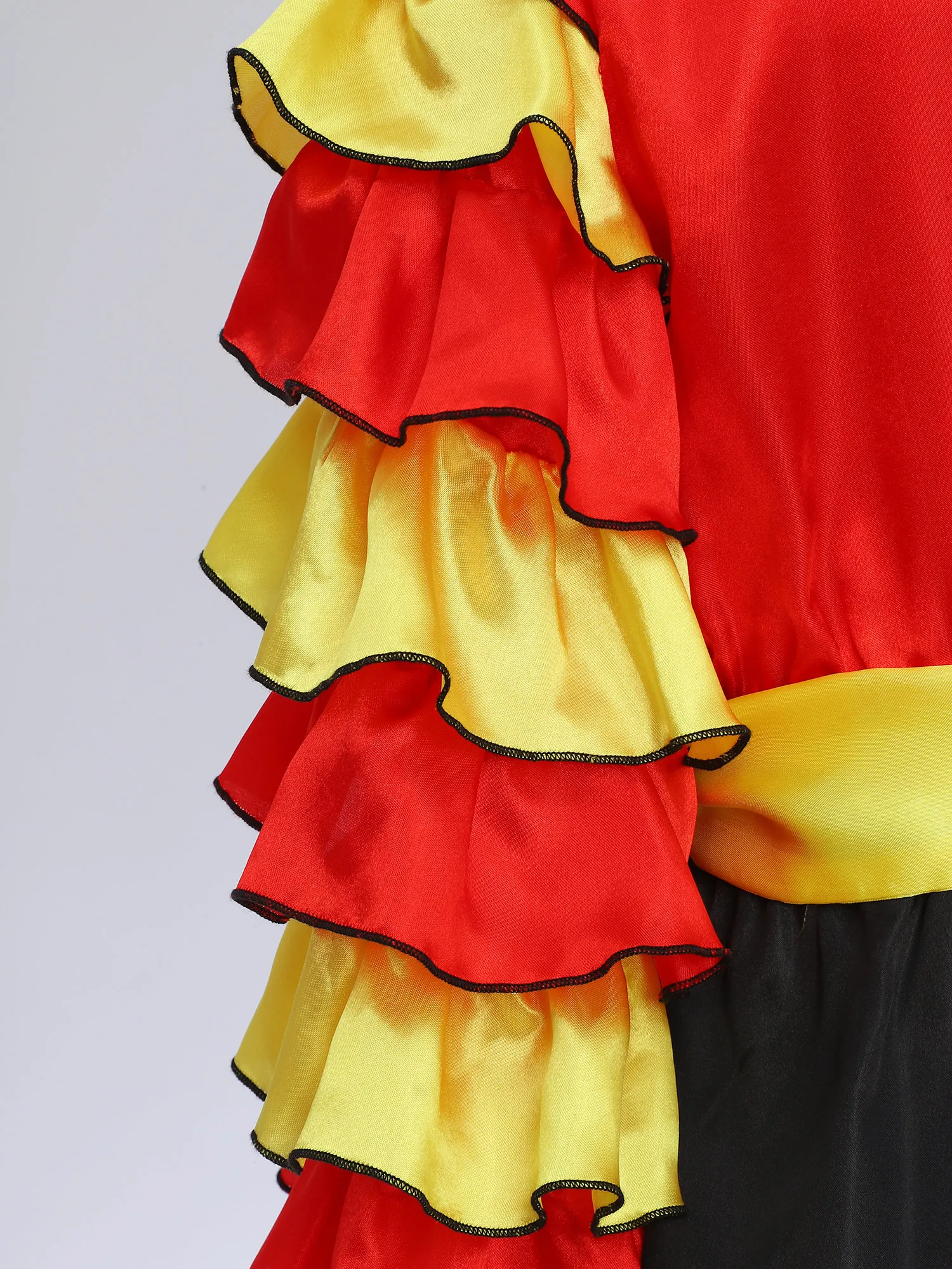 Kids Boys Girls Tiered Ruffle Jazz Dance Bodysuit High Waist Flared Jumpsuit Retro Ballroom Dance Wear Stage Performance Costume - Image 6