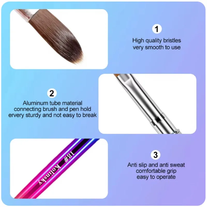 Nail Brush for Manicure Gel Brush for Nails Art Brush 3D Acrylic Liquid Powder Carving Gel Liner Drawing Pen nail art tool new