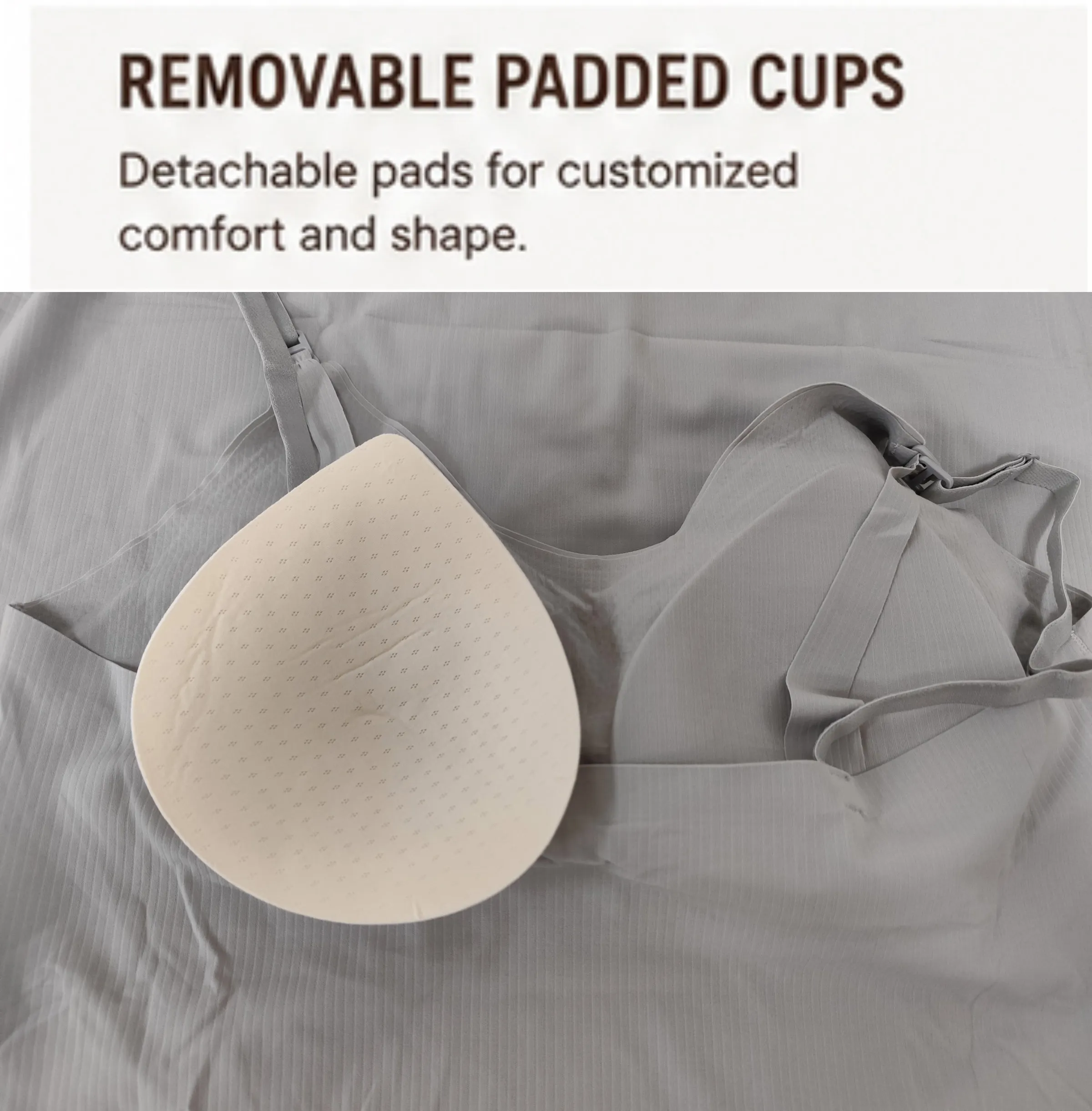 Stilltop für Schwangere, mit integriertem BH, herausnehmbaren Polstern, verstellbaren Trägern, Still-Camisole für Schwangerschaft und Postpartum. – Detail 5