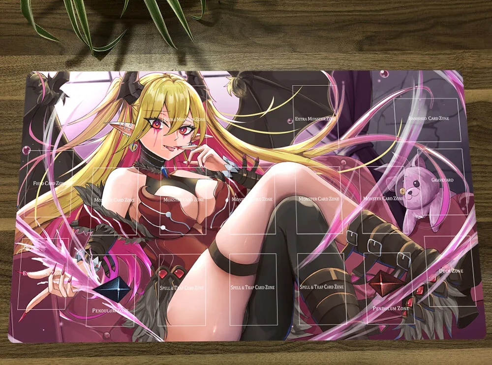 YuGiOh Girl Lacrima The Scarlet Sorrow TCG CCG Mat Trading Card Game Mat Table Playmat Desk Gaming Play Mat Mouse Pad 60x35cm