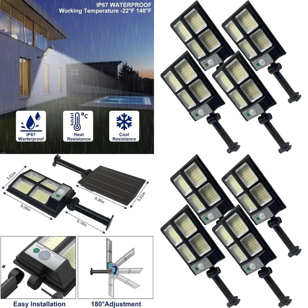 

4-Pack Outdoor LED Motion Sensor Lights, 10000LM, Waterproof IP67, Ideal for Yard, Driveway, Garden