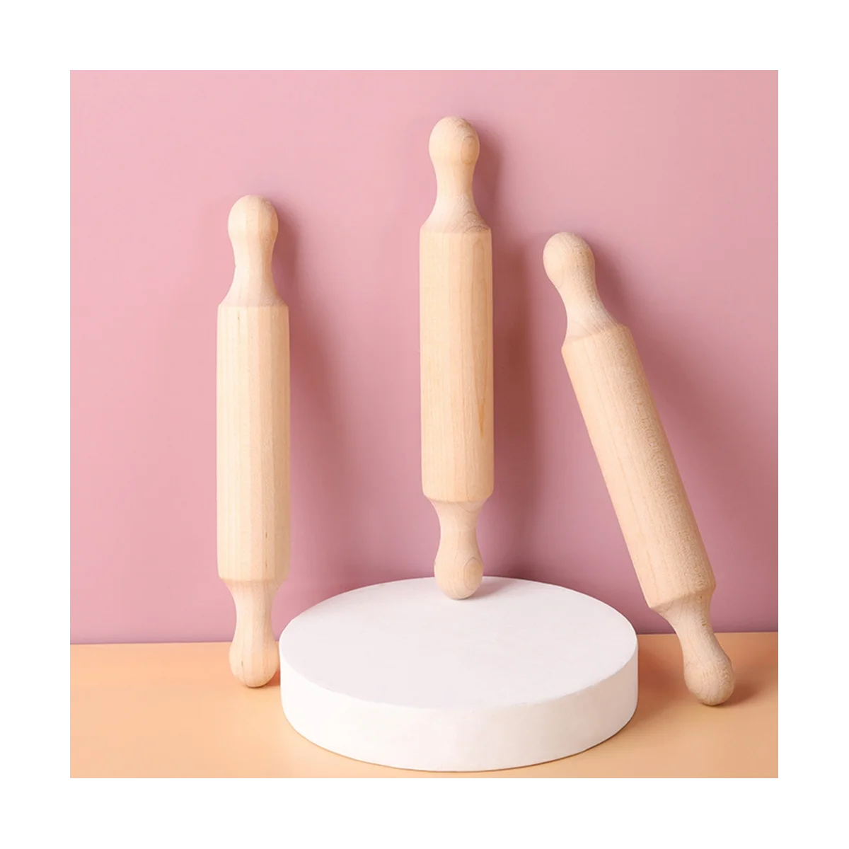 Mini rouleau à pâtisserie pour travaux manuels, petit rouleau à pâte en bois pour enfants dans la cuisine, plaque de cuisson en bois à plusieurs niveaux, 20 pièces