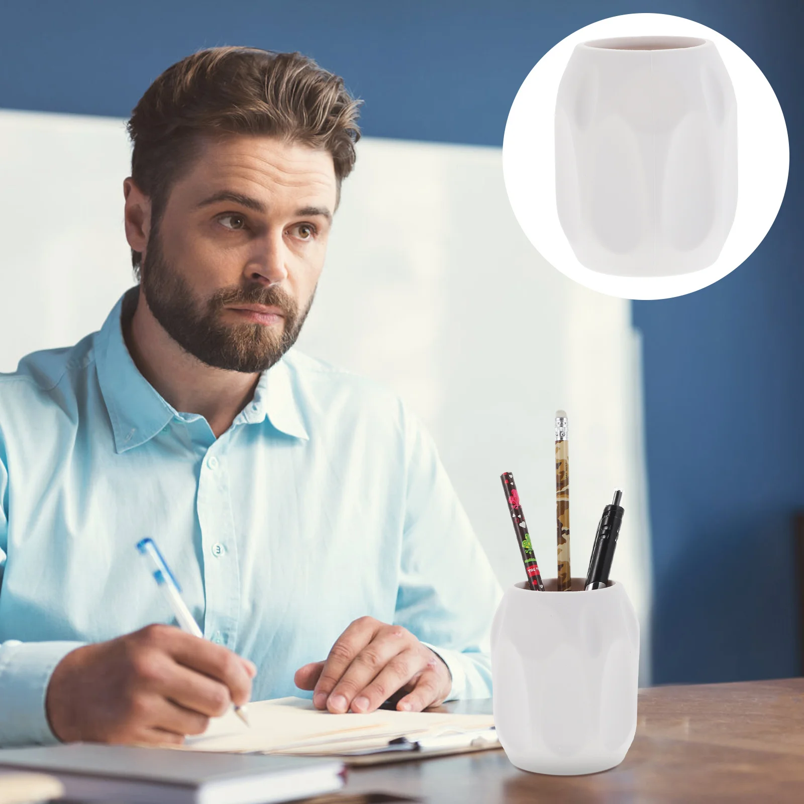 

Silicone Pen Holder Wave Point Pattern Adorable Desktop Organizer for Stationery Makeup Jewelry Silicone Brush Holder