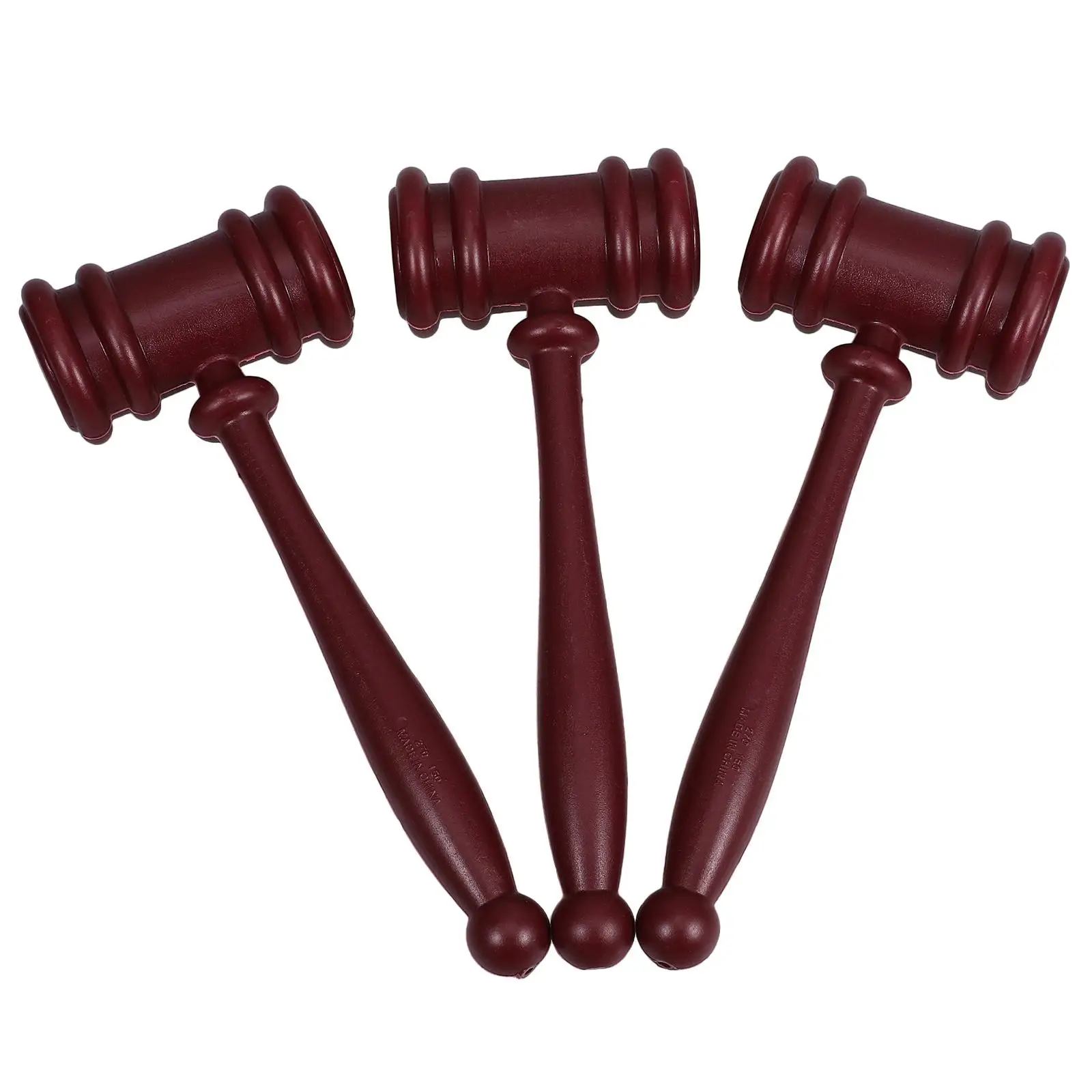 3 PCS Judge Hammer Mallet Gavel Props Halloween Lawyer Party Favors Plastic Costume Toy