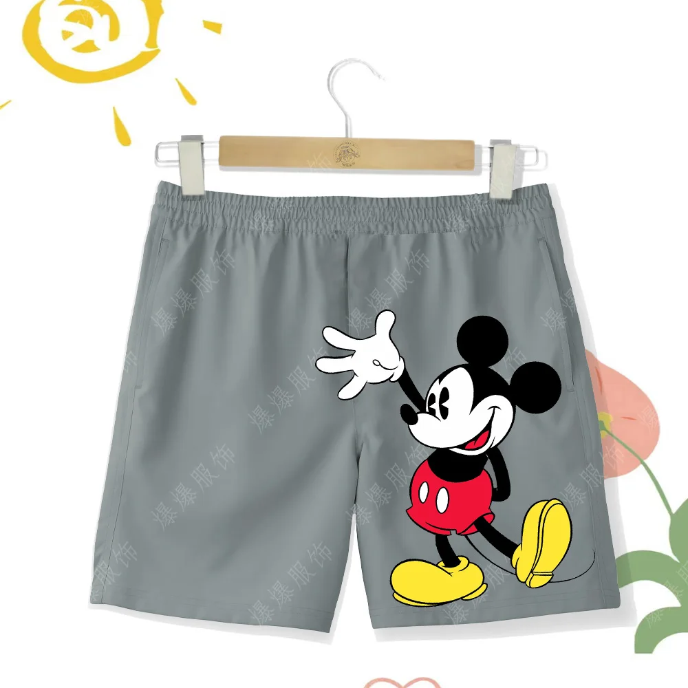 2024 summer new shorts Disney series Mickey Cartoon cute boy beach pants Swimming pool quick dry girls