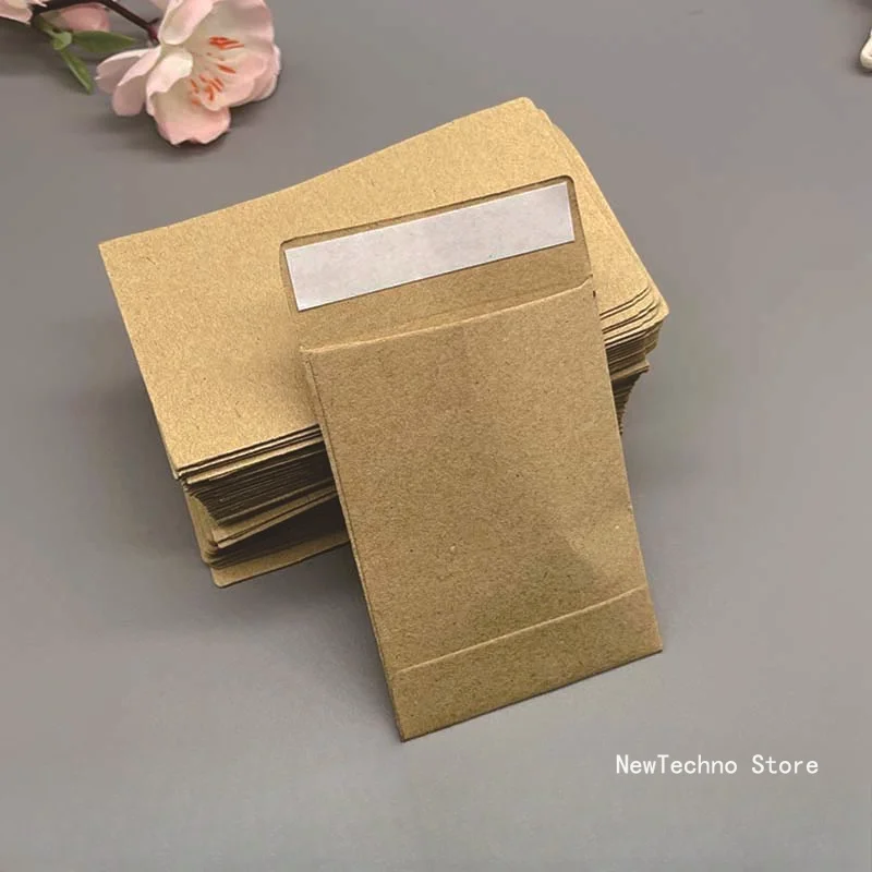 

10pcs 7x10cm Kraft Paper Bag Mini Envelope Gift Candy Bags Snack Baking Seed Package Supplies Self adhesive Envelope