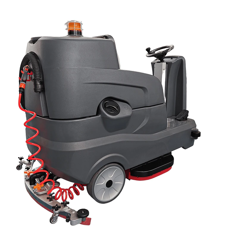 24V Ride-On Electric Industrial Floor Clean Sweeper with Larger Capacity Battery Long-Range Driving New Condition-for Burnishing