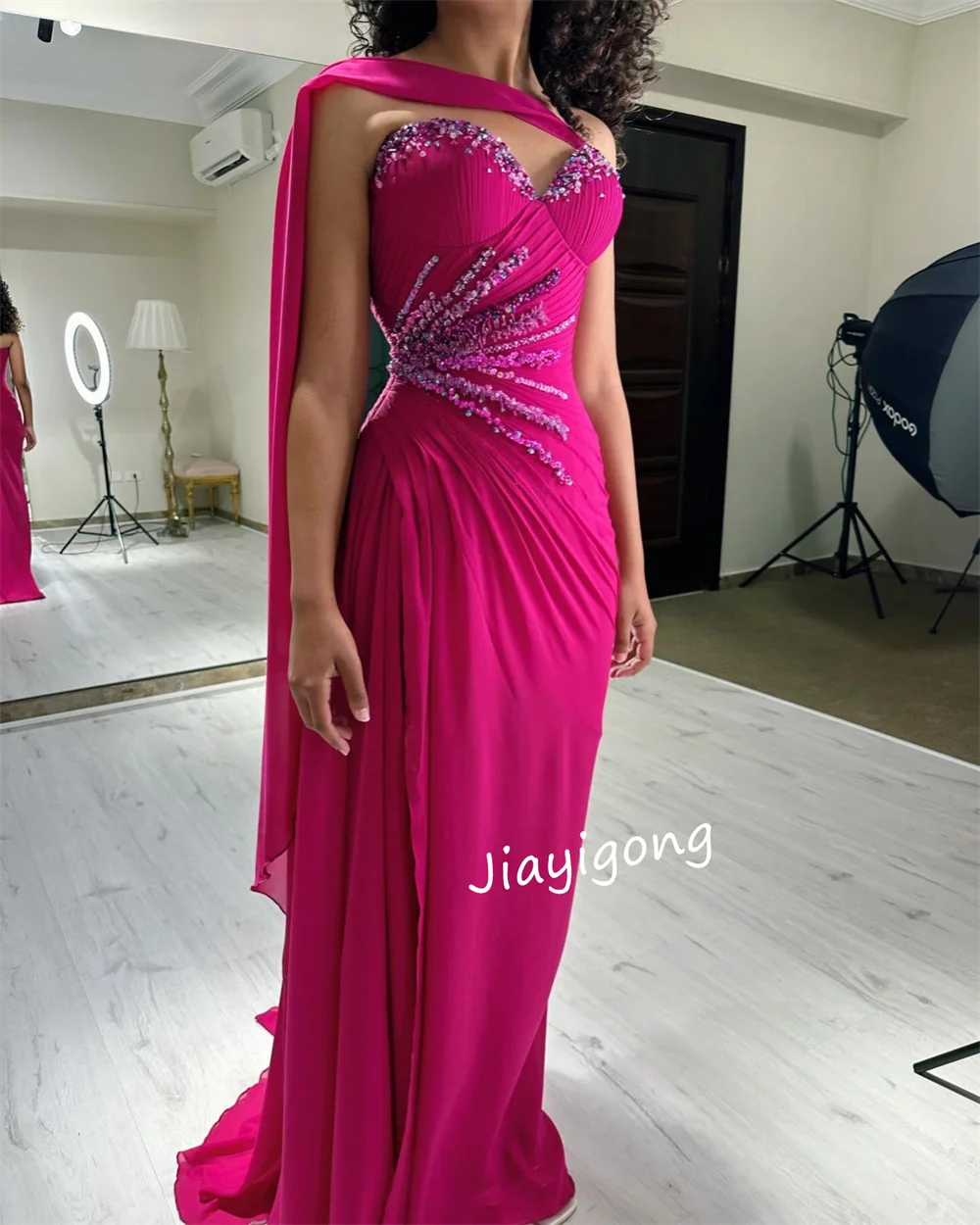 Personalizado de alta qualidade chiffon padrão beading em linha reta querida vestidos longos sob medida vestidos ocasião requintado