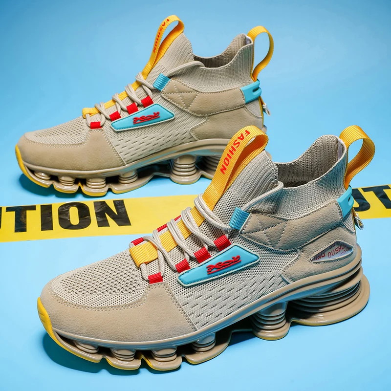 Men Solid Outdoor Sports Sneakers Soft Wrap Ankle Thin Stretch Breath Surface Wear Resistant Cushion Sole