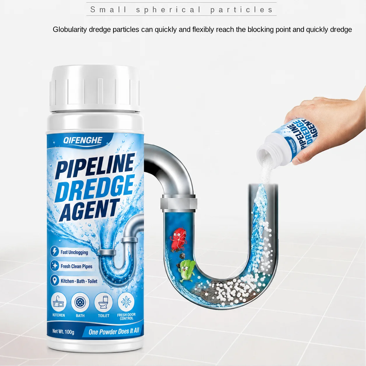 High Efficiency Sink Drain Cleaner Clog Remover Kitchen Sewer Power Pipe Channel Powder - Powerful Cleaning Tool for Home view 5