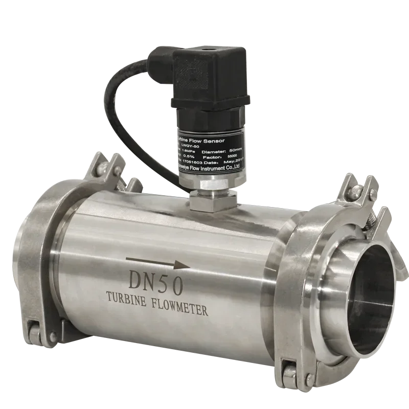 Liquid Ethyl Alcohol Explosion Proof Food Grade Sanitary Turbine Flow Meter