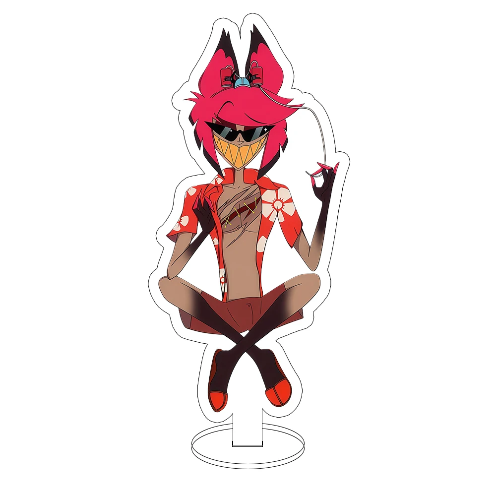 Für Hazbin Hotel Vaggie Alastor Lucifer Morningstar 10 cm Acrylständer senden Freunde Cartoon niedliche Desktop-Ornament