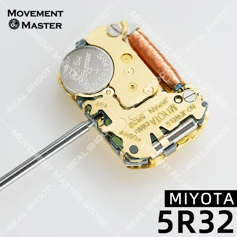 Nuovo movimento dell'orologio al quarzo giapponese MIYOTA 5R32 Movimento dell'orologio originale a 3 lancette in oro senza movimento battario