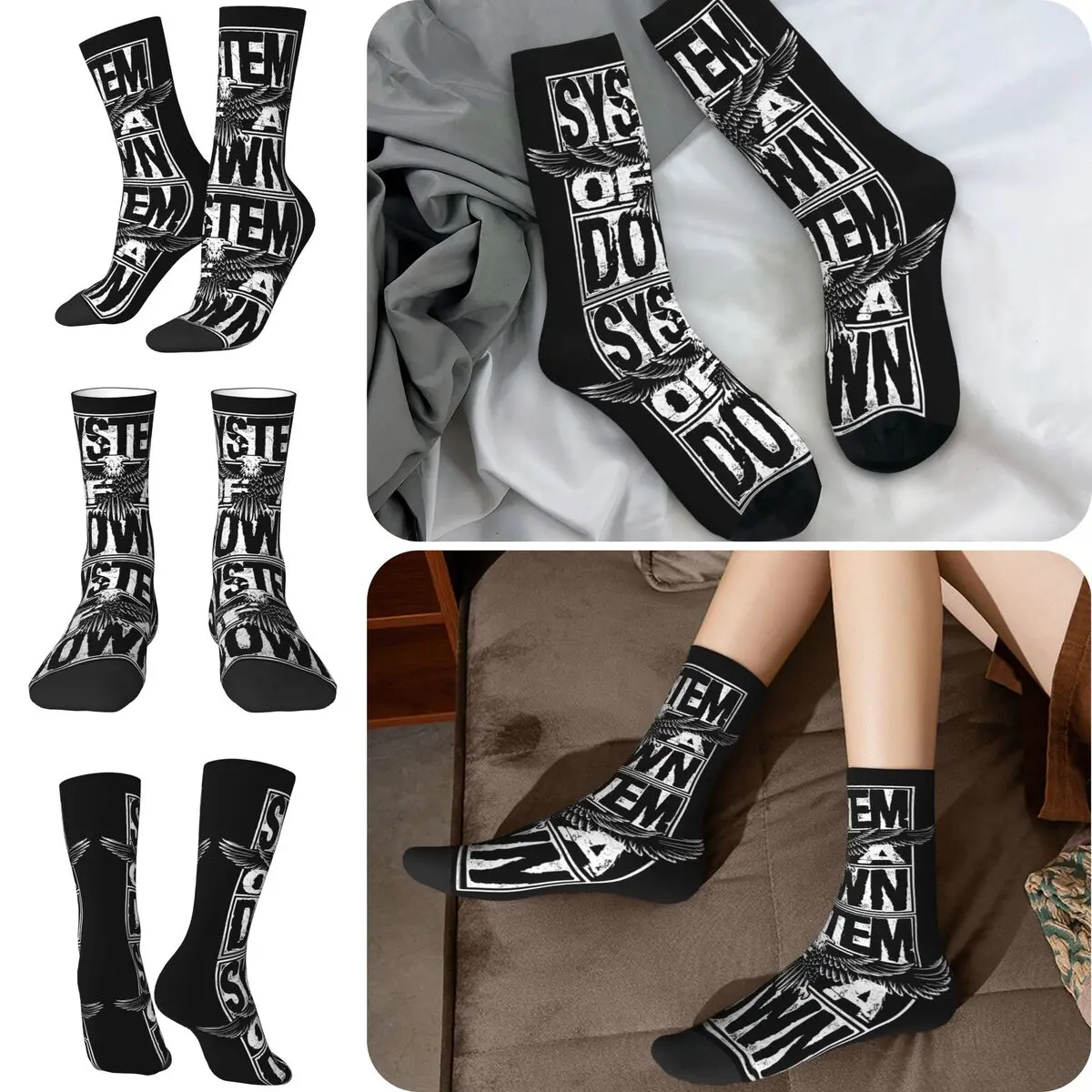 

System Of Down High elasticity polyester fiber Men and Women printing Socks,fashion Applicable throughout the year Dressing Gift