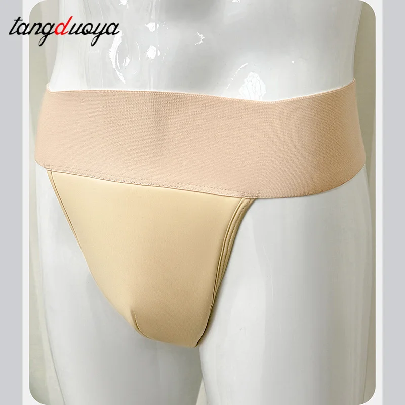 ثونغ الرقص للرجال للجمباز مع حزام خصر مطاطي عريض وبطانة مزدوجة الطبقات ملابس داخلية داعمة باليه