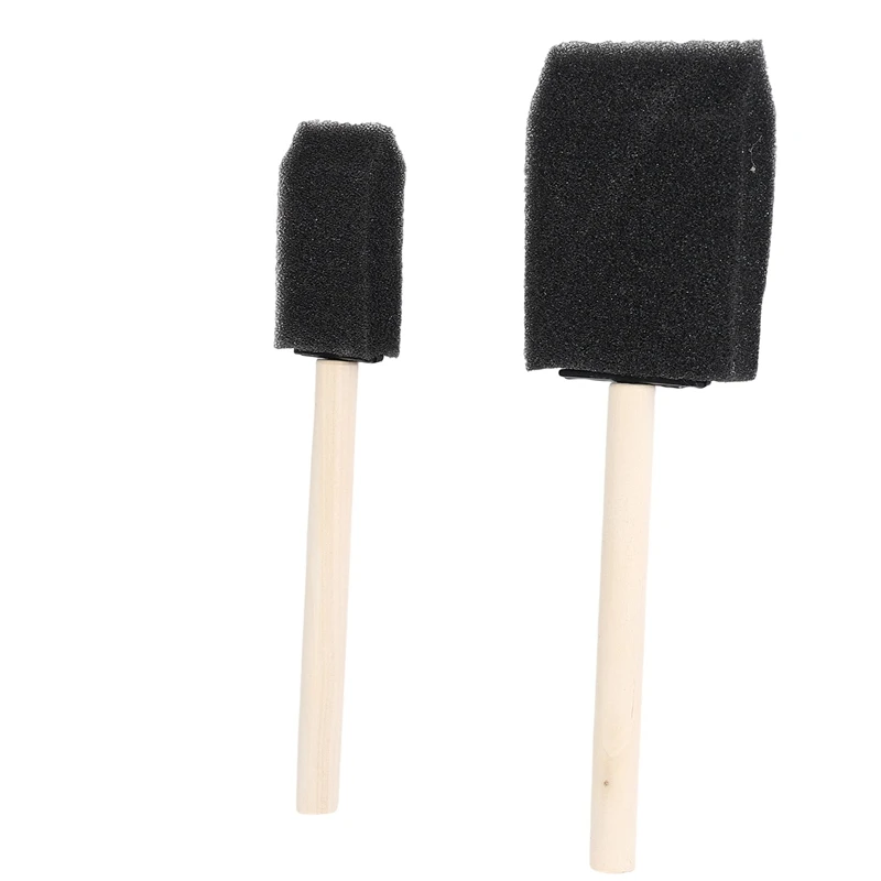 Pędzle piankowe, zawiera 50 pędzli gąbkowych, pędzle 25 x 1 cal i pędzle 25 x 2 cale, artykuły artystyczne do malowania