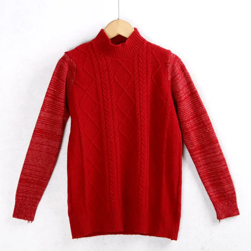 

High Ne Sweater Diamond Pattern Slim Fit High Elastici Knitted Top Autumn Winter Faionable Women's Crew Ne Knitwear