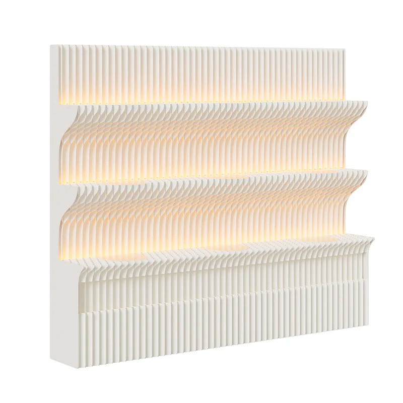 Screen partition background wall office baffle foldable mobile shelf light branch paper wall luminous screen
