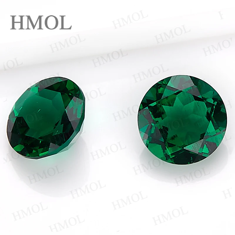 Lab Grown Zambian Emerald Round Cut Green Color Hydrothermal Hand Cut With Cracks Inclusions Inside Selectable AGL Certificate - Image 5