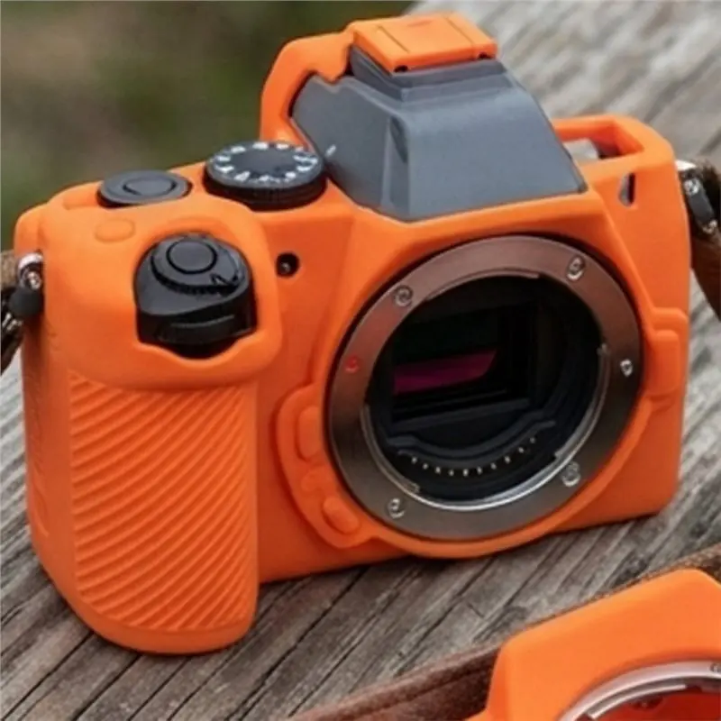 DTB7 Protective Silicone Case for Nikon Z50 II - Rubber Soft Camera Body Cover Armor with Glossy Finish Tangerine Color