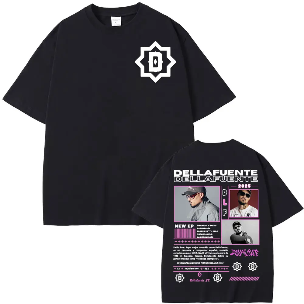 Rapper Dellafuente New Album 2025 Tour T-shirts Men Women Harajuku Gothic Hip Hop Punk T Shirt Fashion Casual Oversized T-shirt image 3