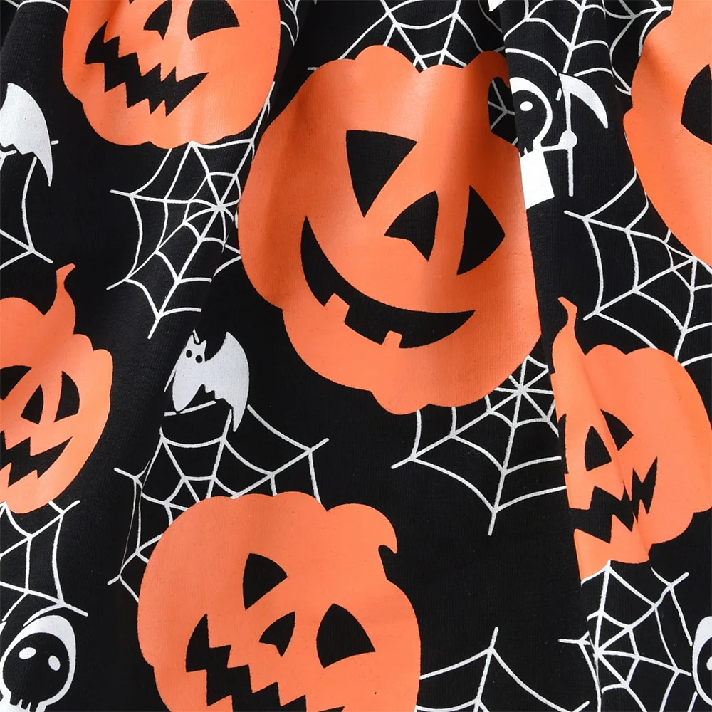 Dxton Mädchen Halloween Cosplay Kleider Kinder Kürbis Neujahr Kinder Kleid Party Kostüme Kinder Kleidung Kinder Spinnennetz Vestidos – Detail 6