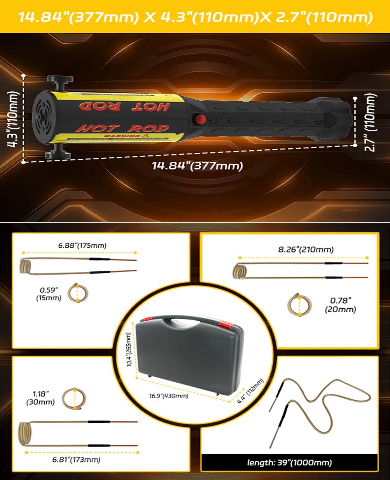 Magnetic Induction Heater Kit, 1000W  Induction Heater with 4 Coil for Rusty Screw Removing