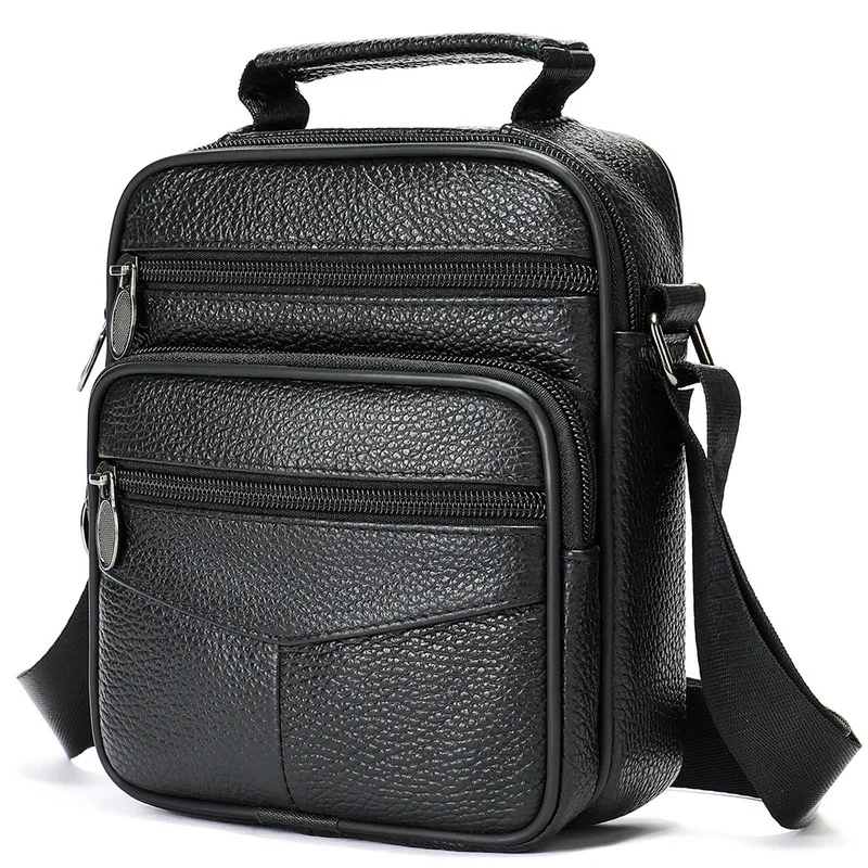Best-selling men's genuine leather bag, men's cross-body bag, high-end genuine leather outdoor casual small cross-body bag