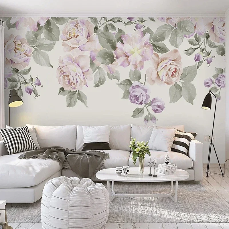 Custom Mural Wallpaper Modern Hand Painted 3D Flower Romantic Home Decor Living Room Bedroom Wall Painting Papel De Parede Sala