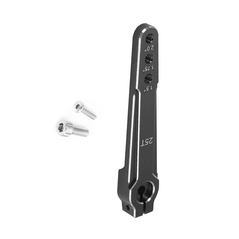 Alluminio 1.5 ''1.75 '' 2.0 pollici 25T Sterzo Esteso Servo Braccio Corno M3 3 Fori Per RC Auto SCX10 RC Parti di Giocattolo Nero