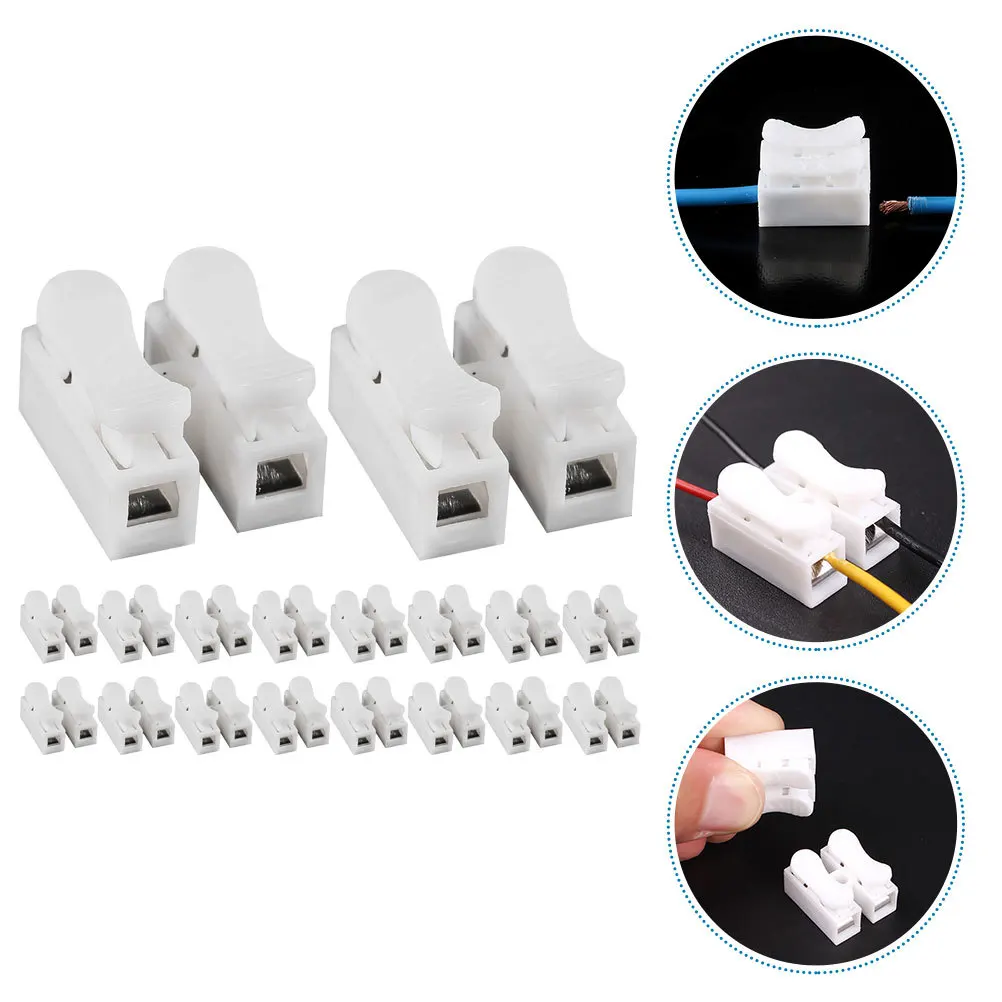 

25Pcs Wire Connector Terminal Blocks Nylon Steel Replacement for Lighting Power Automotive Wiring Quick Splice Push-in Cable