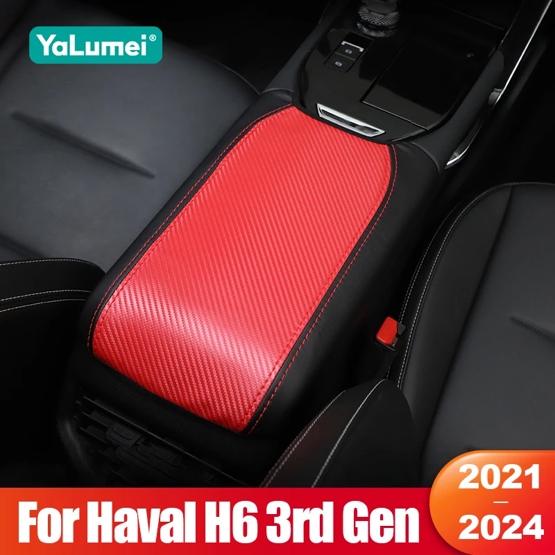 

For Haval H6 3rd Gen 2021 2022 2023 2024 GT PHEV PU Leather Car Interior Armrests Storage Box Cover Trim Interior Accessories