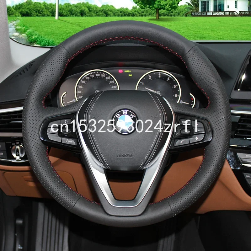 

For BMW 523 530 525 7 series 320li 535 X5 DIY Hand sewing Car Steering Wheel Cover Top Leather