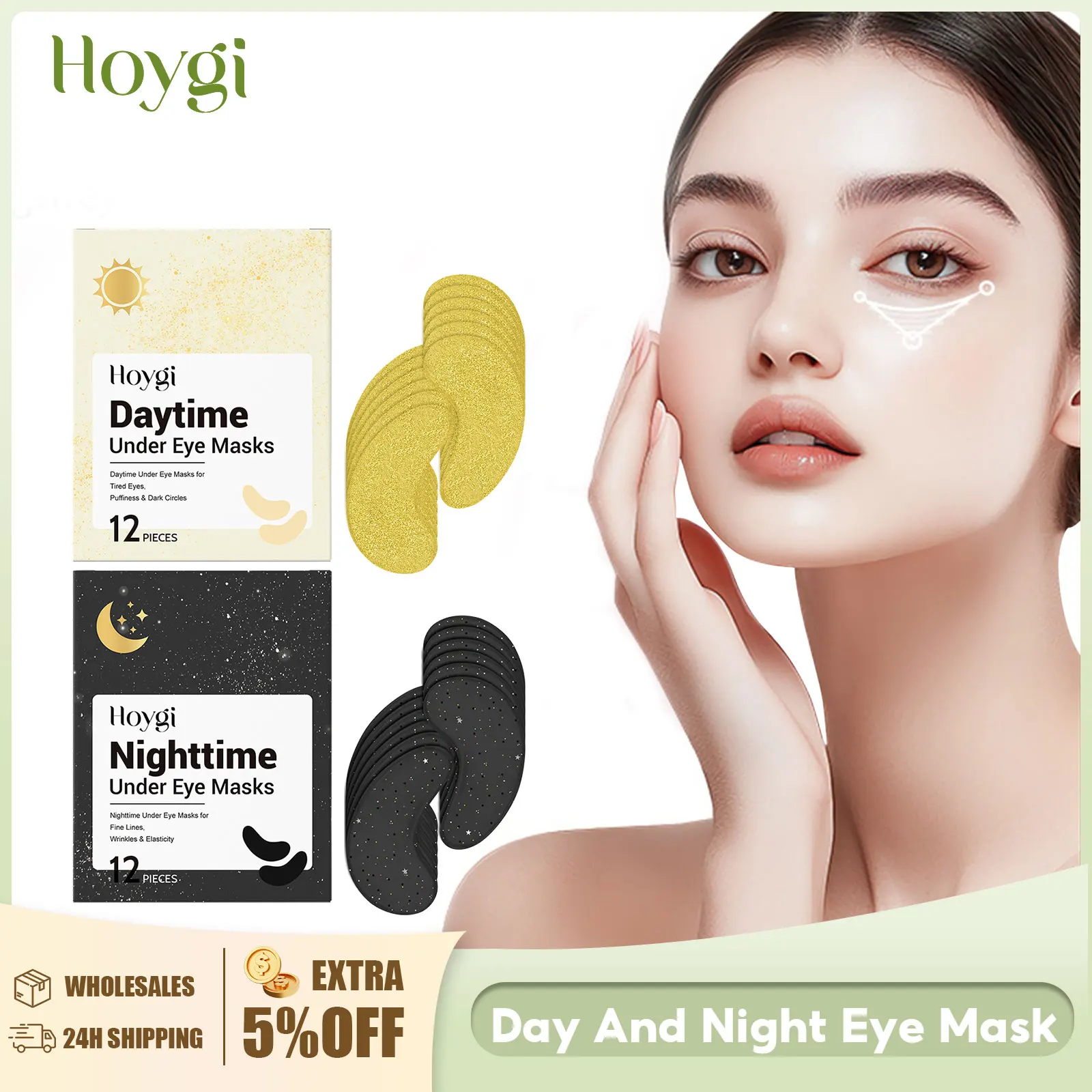 

Day and Night Eye Mask Anti Dark Circles Removal Eyes Bags Reduce Puffiness Moisturizing Nourishing Firming Lifting Eye Patches