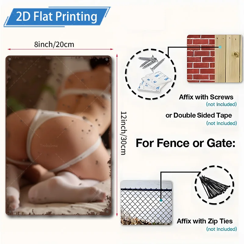 1 قطعة علامة معدنية، 4 × 16 بوصة "فن جدار الطباعة المسطحة الحديثة البسيطة ثنائية الأبعاد لديكور غرفة المعيشة"