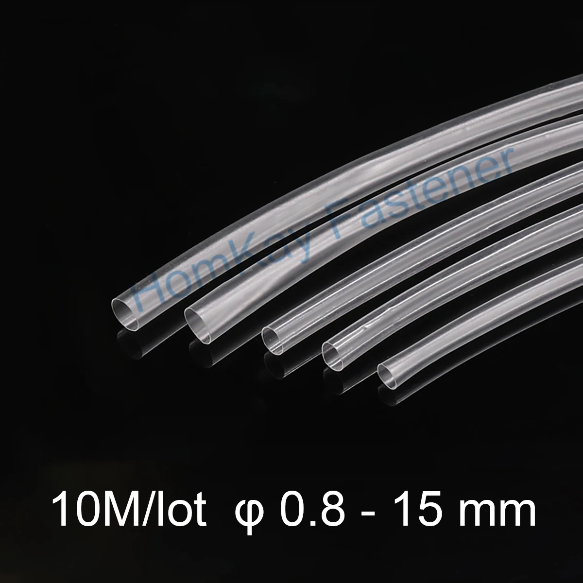 10M φ0.8-15mm Transparent Ultra-thin Insulation Heat Shrink Tube Data Cable Insulation Sleeve Universal Wire Protection Sleeve