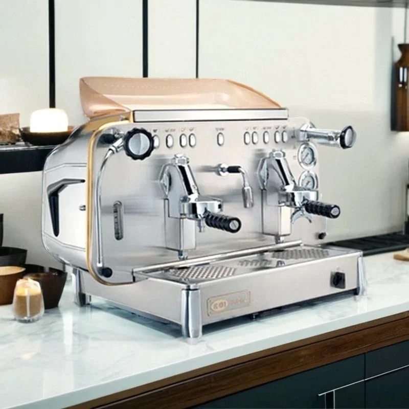 Retro double head semi-automatic electronic control espresso machine