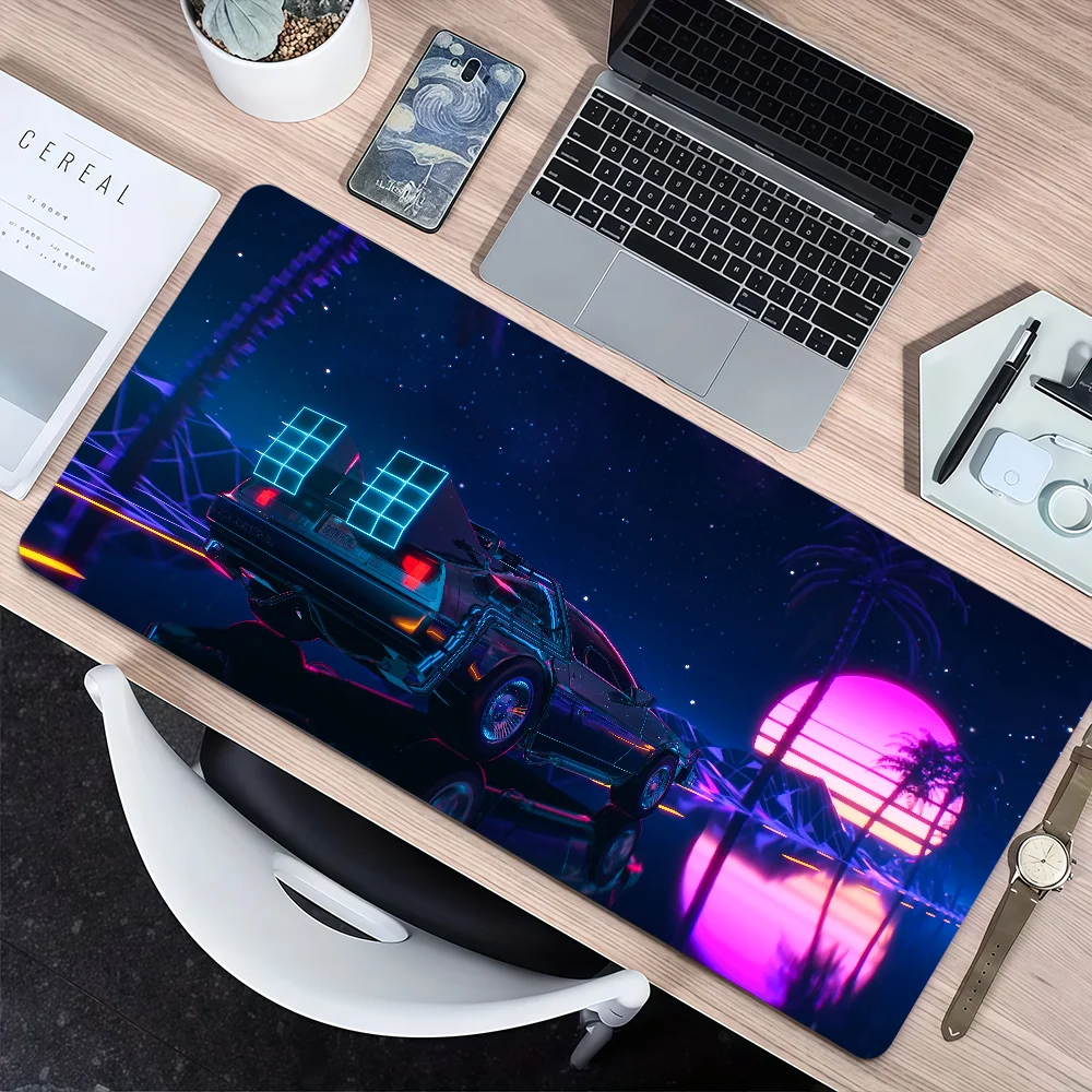 Sports Car Burning Sunset Palm Tree Mouse Pad Non-slip Thickened MousePad Large Writing Lockedge Gaming Cushion Office Student