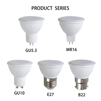 핫 디밍 LED 스포트라이트 전구, 홈 데코 조명용 밝은 에너지 절약 램프, GU10 MR16, 7W, E27, GU5.3, B22, AC 110V, 220V 