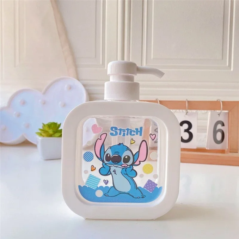 300ML Disney Stitch Travel Pump Bottling Cute Cartoon Mini Push Type Lotion Shampoo Shower Gel Soap Dispenser Travel Set Gift