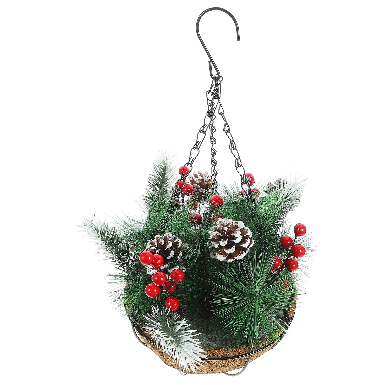 

Christmas Hanging Basket Decorative Pendant Outdoor Xmas Scene Craftsmanship Flower Wreath Festive Holiday nament
