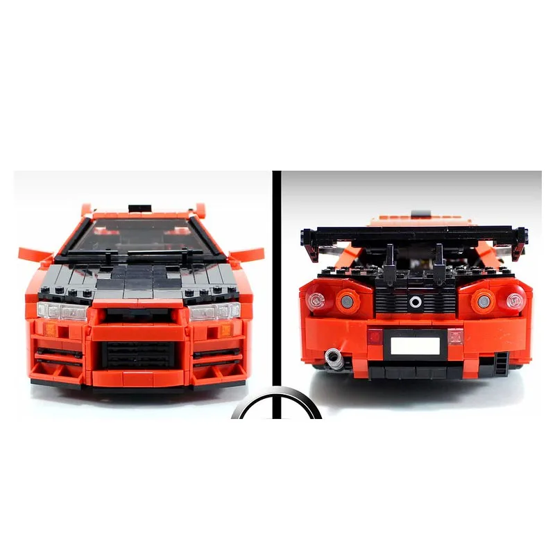 MOC-29377 Skyline GTR R34 Stitching Assembly Building Block Model 1513 Parts Building Blocks Adult Kids Birthday Custom Toy Gift